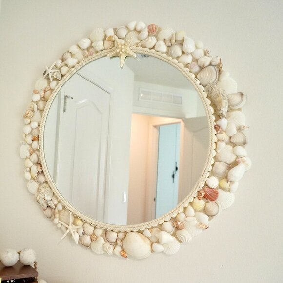 Custom Handmade Seashell Accent Mirror - Picture 2 of 6